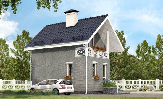 045-001-П Проект двухэтажного дома с мансардным этажом, простой дом из бризолита Сочи | Проекты домов от House Expert