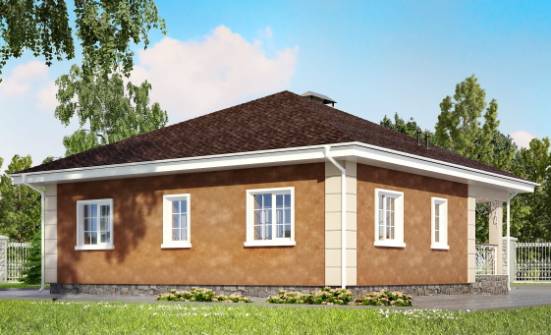100-001-Л Проект одноэтажного дома, скромный домик из твинблока Сочи | Проекты домов от House Expert