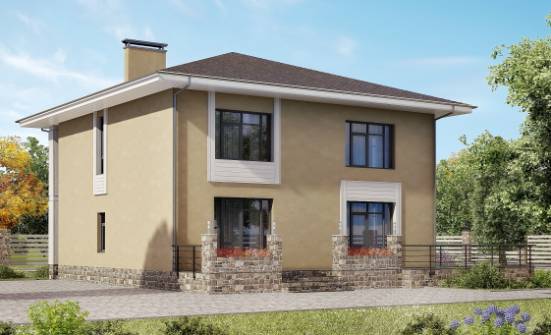 180-015-Л Проект двухэтажного дома, недорогой дом из керамзитобетонных блоков Сочи | Проекты домов от House Expert