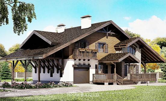270-001-Л Проект двухэтажного дома мансардой, гараж, классический загородный дом из кирпича Сочи | Проекты домов от House Expert