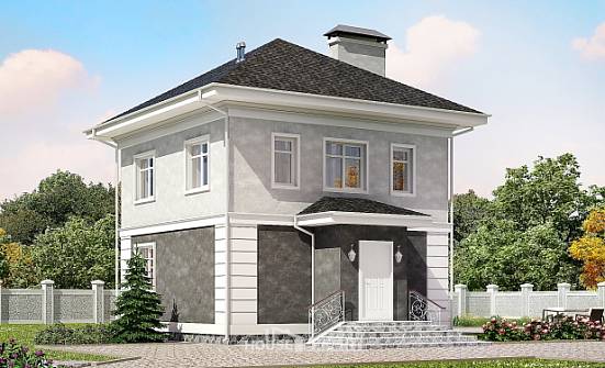 090-003-П Проект двухэтажного дома, скромный коттедж из теплоблока Сочи | Проекты домов от House Expert