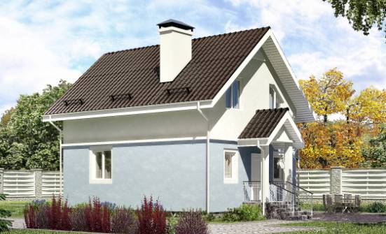 095-002-П Проект двухэтажного дома мансардный этаж, компактный дом из газосиликатных блоков Сочи | Проекты домов от House Expert