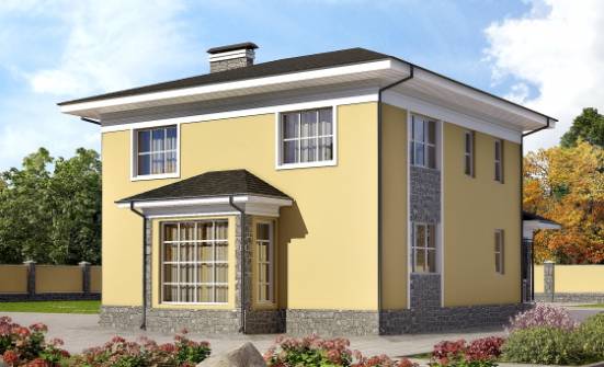 155-011-Л Проект двухэтажного дома, компактный загородный дом из блока Сочи | Проекты домов от House Expert