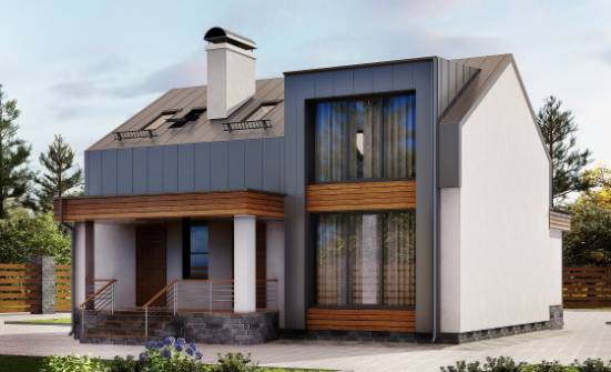 120-004-П Проект двухэтажного дома с мансардой, простой домик из арболита Сочи | Проекты домов от House Expert