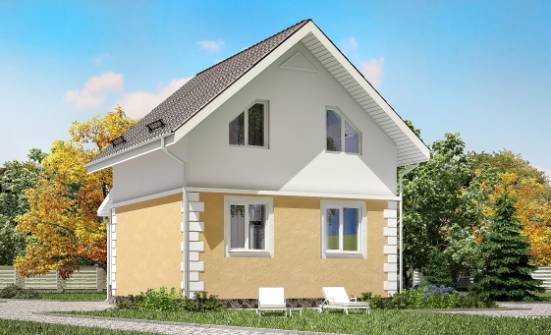 070-002-П Проект двухэтажного дома с мансардным этажом, миниатюрный коттедж из газосиликатных блоков Сочи | Проекты домов от House Expert