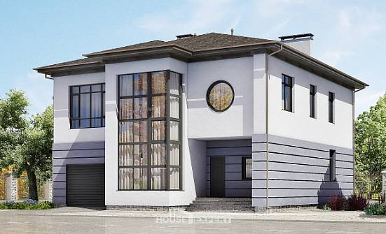 300-006-Л Проект двухэтажного дома и гаражом, просторный дом из кирпича Сочи | Проекты домов от House Expert