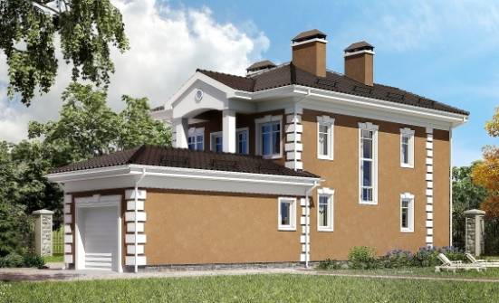150-006-П Проект двухэтажного дома и гаражом, бюджетный домик из поризованных блоков Сочи | Проекты домов от House Expert