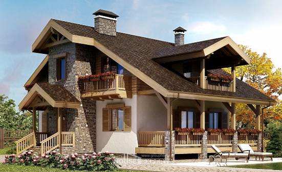 150-004-П Проект двухэтажного дома с мансардой, компактный домик из газобетона Сочи | Проекты домов от House Expert