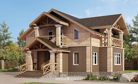 160-014-П Проект двухэтажного дома, современный коттедж из блока Сочи | Проекты домов от House Expert
