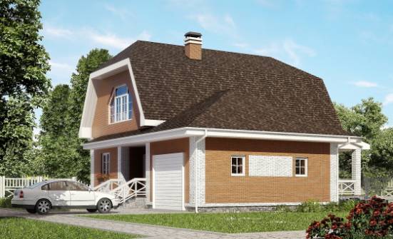 160-006-П Проект двухэтажного дома с мансардой, гараж, средний загородный дом из твинблока Сочи | Проекты домов от House Expert