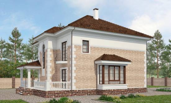 220-008-П Проект двухэтажного дома, классический загородный дом из кирпича Сочи | Проекты домов от House Expert