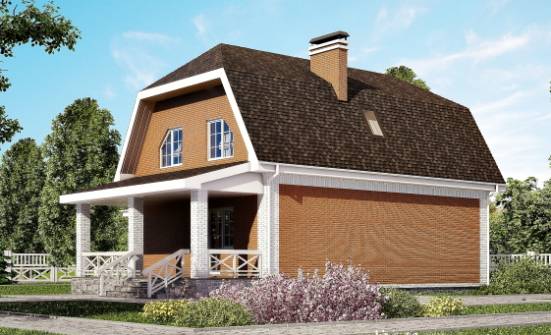 160-006-П Проект двухэтажного дома с мансардой, гараж, средний загородный дом из твинблока Сочи | Проекты домов от House Expert