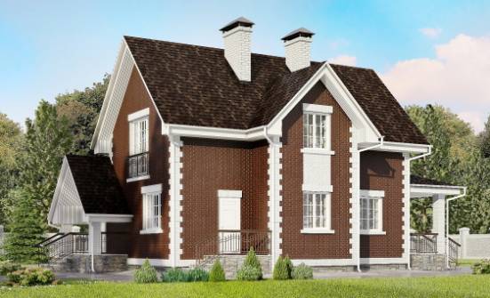190-003-Л Проект двухэтажного дома мансардой, гараж, красивый дом из теплоблока Сочи | Проекты домов от House Expert