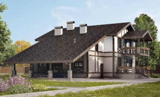 250-002-П Проект двухэтажного дома мансардный этаж, гараж, классический дом из кирпича Сочи | Проекты домов от House Expert