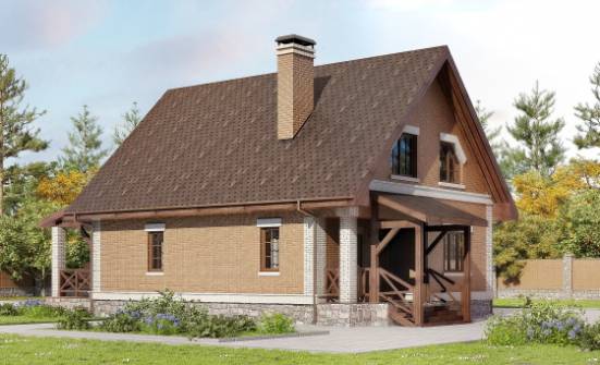 160-011-Л Проект двухэтажного дома мансардный этаж, классический домик из теплоблока Сочи | Проекты домов от House Expert