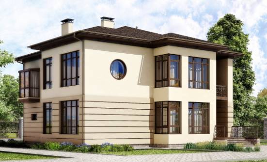 300-006-П Проект двухэтажного дома, гараж, классический коттедж из кирпича Сочи | Проекты домов от House Expert