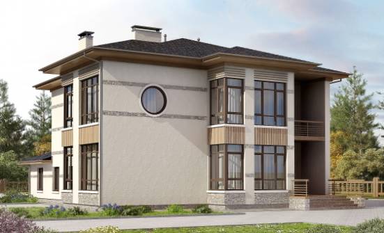 345-001-П Проект двухэтажного дома, современный коттедж из газосиликатных блоков Сочи | Проекты домов от House Expert