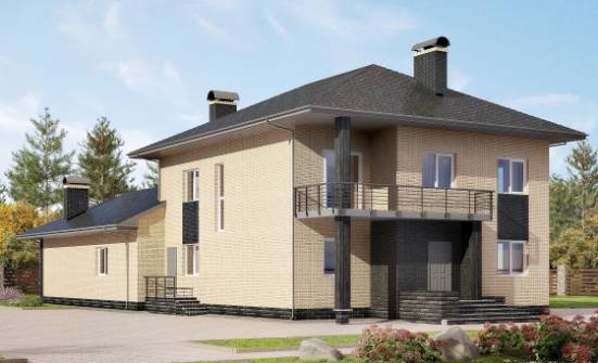 305-003-Л Проект двухэтажного дома, просторный загородный дом из твинблока Сочи | Проекты домов от House Expert