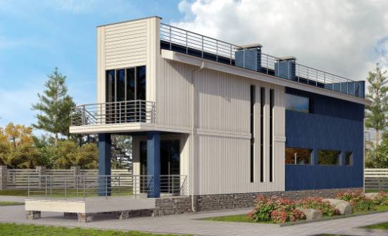 100-003-П Проект двухэтажного дома, бюджетный дом из пеноблока Сочи | Проекты домов от House Expert
