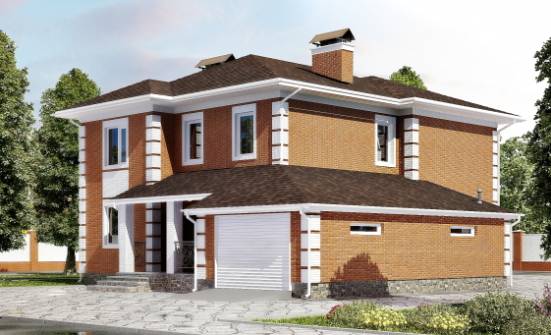 220-004-Л Проект двухэтажного дома, гараж, средний загородный дом из кирпича Сочи | Проекты домов от House Expert