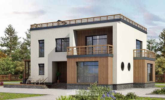 215-002-Л Проект двухэтажного дома, уютный дом из арболита Сочи | Проекты домов от House Expert