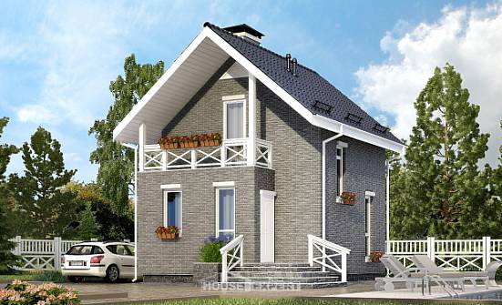 045-001-П Проект двухэтажного дома с мансардным этажом, простой дом из бризолита Сочи | Проекты домов от House Expert