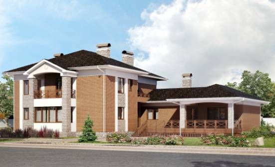 520-002-Л Проект трехэтажного дома, гараж, классический домик из керамзитобетонных блоков Сочи | Проекты домов от House Expert