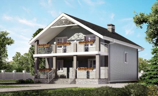 150-007-П Проект двухэтажного дома с мансардой, бюджетный дом из поризованных блоков Сочи | Проекты домов от House Expert