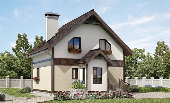 105-001-П Проект двухэтажного дома с мансардой, классический загородный дом из пеноблока Сочи | Проекты домов от House Expert