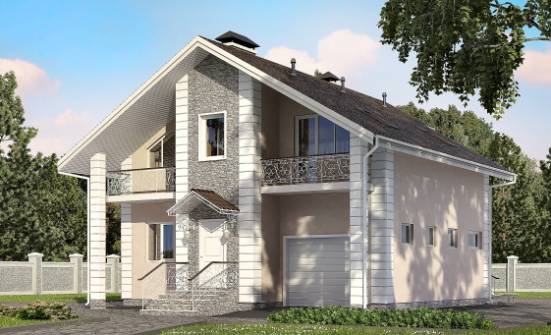 150-002-П Проект двухэтажного дома мансардный этаж, гараж, классический загородный дом из поризованных блоков Сочи | Проекты домов от House Expert