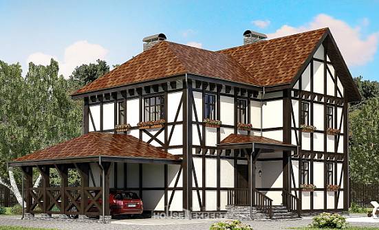180-004-Л Проект двухэтажного дома мансардой, гараж, доступный коттедж из кирпича Сочи | Проекты домов от House Expert