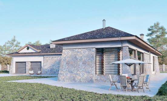 280-004-Л Проект одноэтажного дома, гараж, классический дом из пеноблока Сочи | Проекты домов от House Expert