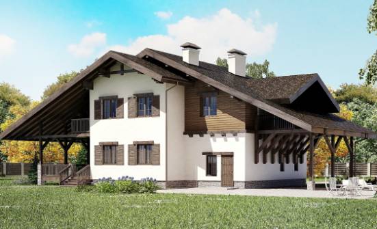 270-001-Л Проект двухэтажного дома мансардой, гараж, классический загородный дом из кирпича Сочи | Проекты домов от House Expert