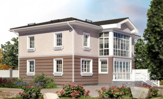 210-005-П Проект двухэтажного дома, средний дом из газосиликатных блоков Сочи | Проекты домов от House Expert