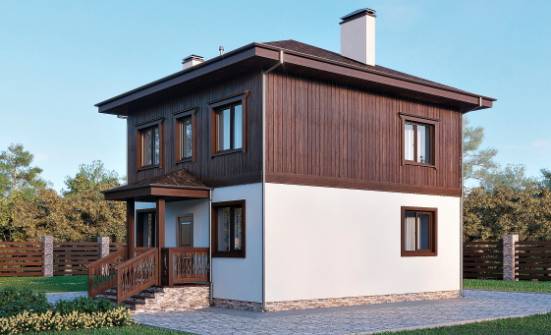 100-006-Л Проект двухэтажного дома, недорогой коттедж из арболита Сочи | Проекты домов от House Expert