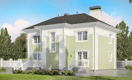 155-005-П Проект двухэтажного дома, скромный загородный дом из арболита Сочи | Проекты домов от House Expert