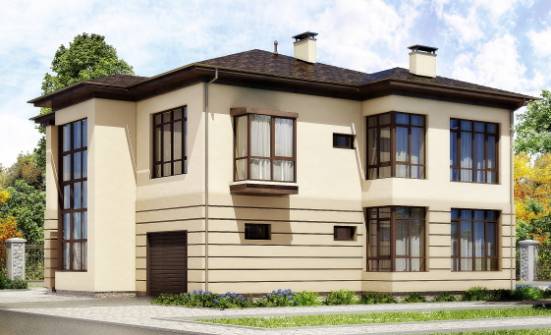 300-006-П Проект двухэтажного дома, гараж, классический коттедж из кирпича Сочи | Проекты домов от House Expert