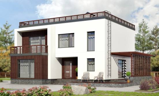 215-002-П Проект двухэтажного дома, красивый загородный дом из пеноблока Сочи | Проекты домов от House Expert