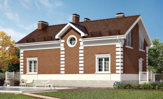 160-009-П Проект двухэтажного дома мансардой, компактный дом из арболита Сочи | Проекты домов от House Expert