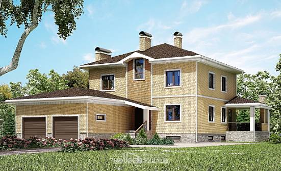 350-002-Л Проект трехэтажного дома, гараж, уютный домик из кирпича Сочи | Проекты домов от House Expert