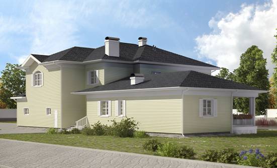 410-002-Л Проект двухэтажного дома, гараж, красивый загородный дом из пеноблока Сочи | Проекты домов от House Expert