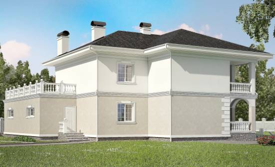 340-002-П Проект двухэтажного дома, гараж, огромный загородный дом из кирпича Сочи | Проекты домов от House Expert