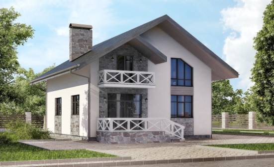 155-001-Л Проект двухэтажного дома мансардой, гараж, экономичный домик из газосиликатных блоков Сочи | Проекты домов от House Expert