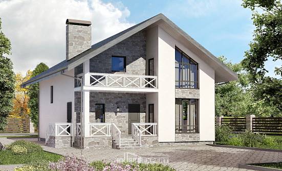 155-001-Л Проект двухэтажного дома мансардой, гараж, экономичный домик из газосиликатных блоков Сочи | Проекты домов от House Expert