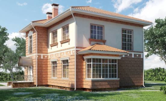 285-001-Л Проект двухэтажного дома, гараж, современный домик из кирпича Сочи | Проекты домов от House Expert