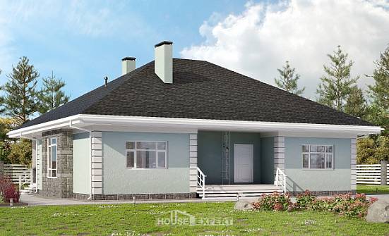 135-003-Л Проект одноэтажного дома, уютный домик из твинблока Сочи | Проекты домов от House Expert