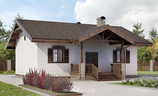 090-002-П Проект одноэтажного дома, красивый домик из кирпича Сочи | Проекты домов от House Expert