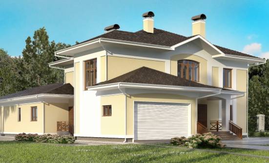 375-002-Л Проект двухэтажного дома и гаражом, уютный загородный дом из кирпича Сочи | Проекты домов от House Expert