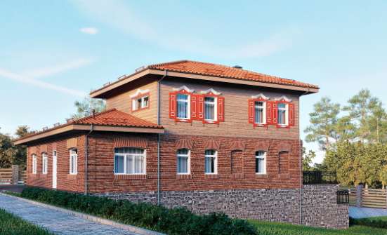 380-002-Л Проект трехэтажного дома и гаражом, современный дом из кирпича Сочи | Проекты домов от House Expert