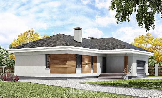 165-001-П Проект одноэтажного дома, гараж, бюджетный коттедж из поризованных блоков Сочи | Проекты домов от House Expert